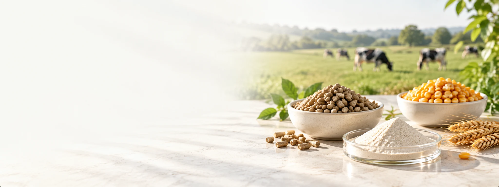 Animal feed pellets, grain and nutritional premix